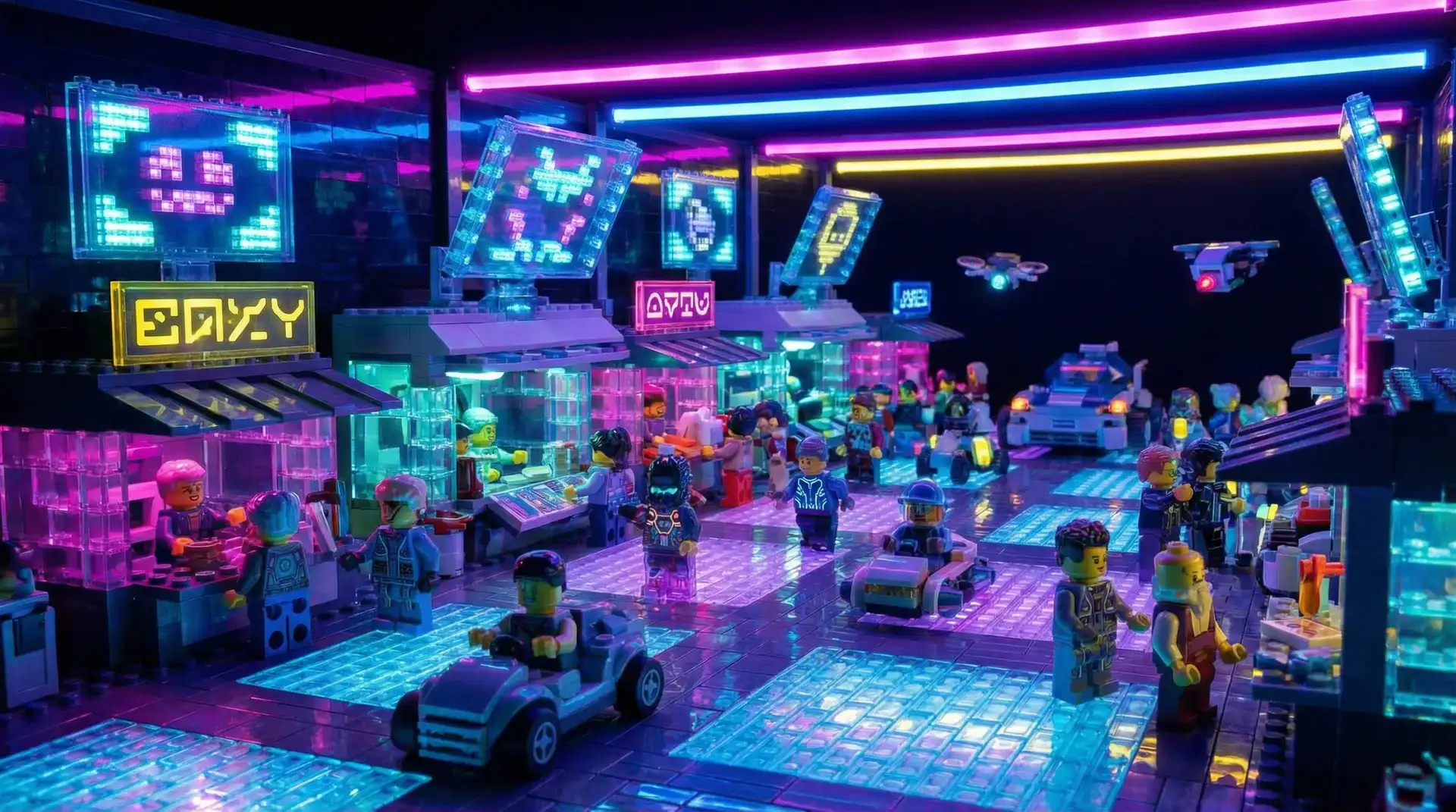 慕星棋牌 积木不夜城活动广场赛博集市